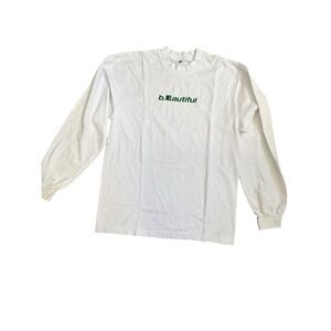 b.Eautiful WHITE CREW L/S Shirt Medium cotton LA USA